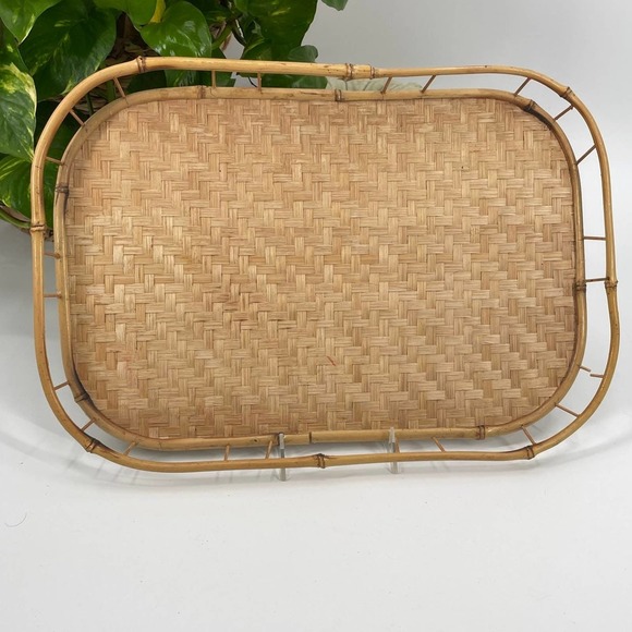 Bamboo Boho Chic Vintage Rattan Tray Home Decor